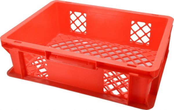 SSI Schaefer - 0.37 Cu Ft, 33 Lb Load Capacity Red Polypropylene Tote Container - Stacking, 15.8" Long x 11.9" Wide x 4.8" High - Exact Tooling