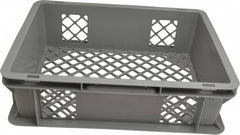 SSI Schaefer - 0.37 Cu Ft, 33 Lb Load Capacity Gray Polypropylene Tote Container - Stacking, 15.8" Long x 11.9" Wide x 4.8" High - Exact Tooling