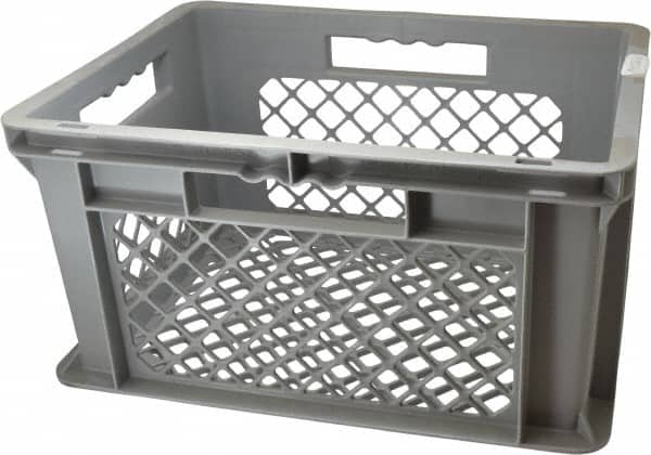 SSI Schaefer - 0.7 Cu Ft, 33 Lb Load Capacity Gray Polypropylene Tote Container - Stacking, 15.8" Long x 11.9" Wide x 8.7" High - Exact Tooling