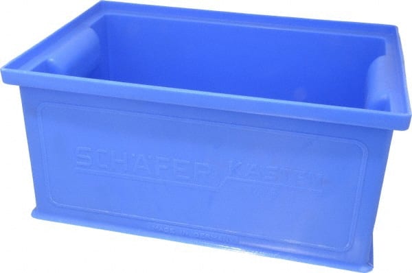 SSI Schaefer - 0.25 Cu Ft, 22 Lb Load Capacity Blue Polyethylene & Conductive PP Tote Container - Stacking, 12.3" Long x 8.3" Wide x 5.8" High - Exact Tooling