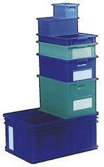 SSI Schaefer - 1.17 Cu Ft, 33 Lb Load Capacity Blue Polyethylene & Conductive PP Tote Container - Stacking, 18.4" Long x 12-1/2" Wide x 11.8" High - Exact Tooling