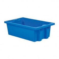 SSI Schaefer - 0.6 Cu Ft, 44 Lb Load Capacity Blue Polypropylene Tote Container - Stacking, Nesting, 21.3" Long x 12.6" Wide x 6.7" High - Exact Tooling