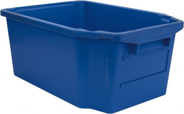 SSI Schaefer - 1.59 Cu Ft, 44 Lb Load Capacity Blue Polypropylene Tote Container - Stacking, Nesting, 23.7" Long x 15.8" Wide x 9.9" High - Exact Tooling