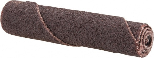 Merit Abrasives - 2" Long x 3/8" Diam, Aluminum Oxide, Full Taper Cartridge Roll - 80 Grit, 1/8" Pilot Hole Diam, Medium Grade - Exact Tooling