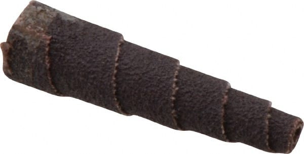 Merit Abrasives - 2" Long x 1/2" Diam, Aluminum Oxide, Full Taper Cartridge Roll - 80 Grit, 1/8" Pilot Hole Diam, Medium Grade - Exact Tooling