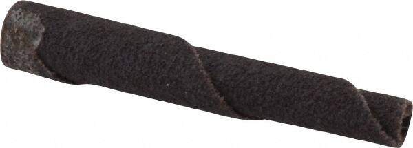Merit Abrasives - 1/4" Max Roll Diam x 2" OAL, 80 Grit Aluminum Oxide Straight Cartridge Roll - 1/8" Pilot Hole Diam, Medium Grade - Exact Tooling