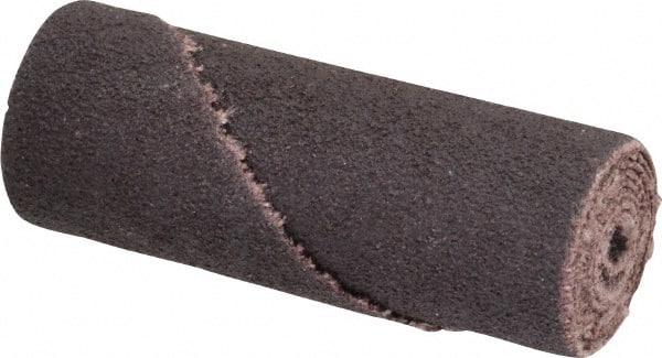 Merit Abrasives - 3/4" Max Roll Diam x 2" OAL, 80 Grit Aluminum Oxide Straight Cartridge Roll - 3/16" Pilot Hole Diam, Medium Grade - Exact Tooling