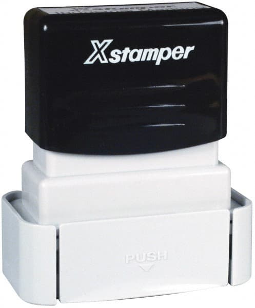 Value Collection - 1-5/8 Inch Long x 1/2 Inch Wide, 1/2 Inch Diameter, Pre-Inked Custom Inspection Stamp - Customized Message, Available in Red, Black, Blue, Green, Purple, White - Exact Tooling