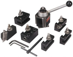 Aloris - Series CA Tool Post Holder & Set for 14 to 20" Lathe Swing - 7 Piece, Includes Style 1 Holder, Style 2 Holder, Style 4D Holder, Style 6 Holder, Style 7 Holder, Style 8 Holder, Tool Post - Exact Tooling