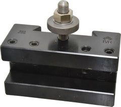 Aloris - Series DA, #1 Turning & Facing Tool Post Holder - 17 to 48" Lathe Swing, 3-1/8" OAH x 5-7/8" OAL, 1-1/4" Max Tool Cutting Size, 2-3/16" Centerline Height - Exact Tooling