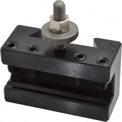 Aloris - Series CXA, #2 Boring, Turning & Facing Tool Post Holder - 13 to 18" Lathe Swing, 2-1/8" OAH x 3-1/2" OAL, 3/4" Max Tool Cutting Size, 1-7/16" Centerline Height - Exact Tooling