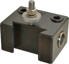 Aloris - Series CXA, #4 Boring Bar Tool Post Holder - 13 to 18" Lathe Swing, 2" OAH x 3-1/2" OAL, 1" Centerline Height - Exact Tooling