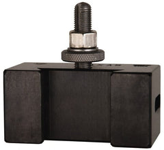 Aloris - Series BXA, #5 Morse Taper Tool Post Holder - 10 to 15" Lathe Swing, 1-3/4" OAH x 3" OAL, 7/8" Centerline Height - Exact Tooling