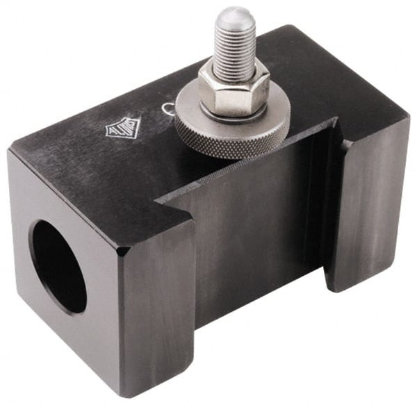 Aloris - Series AXA, #53 Morse Taper Tool Post Holder - 12" & Under Lathe Swing, 1-1/2" OAH, 3/4" Centerline Height - Exact Tooling