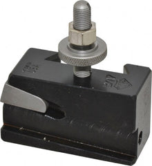 Aloris - Series BXA, #7 Universal Parting Blade Tool Post Holder - 10 to 15" Lathe Swing, 1-3/4" OAH, 11/16" Max Tool Cutting Size, 1" Centerline Height - Exact Tooling
