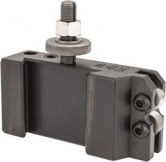 Aloris - Series CA, #10 Knurling, Turning & Facing Tool Post Holder - 14 to 20" Lathe Swing, 2-1/2" OAH, 3-3/4" Max Tool Cutting Size, 1-7/16" Centerline Height - Exact Tooling