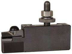 Aloris - Series AXA, #12 Turning Tool Post Holder for Carbide Triangular Inserts - 12" & Under Lathe Swing, 1-3/8" OAH, 7/8" Centerline Height - Exact Tooling
