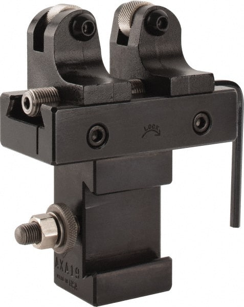 Aloris - Series AXA, #19 Adjustable Knurling Tool Post Holder - 12" & Under Lathe Swing, 1-3/4" OAH, 2" Centerline Height - Exact Tooling