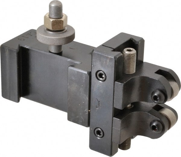 Aloris - Series CA, #19 Adjustable Knurling Tool Post Holder - 14 to 20" Lathe Swing, 2-1/4" OAH, 2" Centerline Height - Exact Tooling