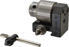 Aloris - Series BXA, #35 Dovetail Drill Chuck Tool Post Holder - 10 to 15" Lathe Swing, 2" OAH, 1/2" Max Tool Cutting Size, 2" Centerline Height - Exact Tooling