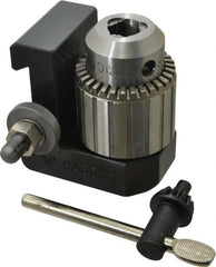 Aloris - Series CA, #35 Dovetail Drill Chuck Tool Post Holder - 14 to 20" Lathe Swing, 2-1/2" OAH, 3/4" Max Tool Cutting Size, 2-9/16" Centerline Height - Exact Tooling