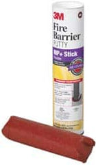 3M - 1/4" x 11" Stick Red Elastomer Fire Barrier Putty - 437°F Max Operating Temp, Series MP+ - Exact Tooling