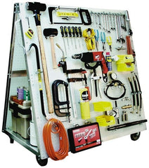 Triton - 48-1/2 Inches Wide x 51-1/2 Inches High x 29-3/4 Inches Deep A-Frame Double Sided Pegboard Tool Cart - 650 Lbs. Load Limit, 32 Square Ft. Surface Area - Exact Tooling