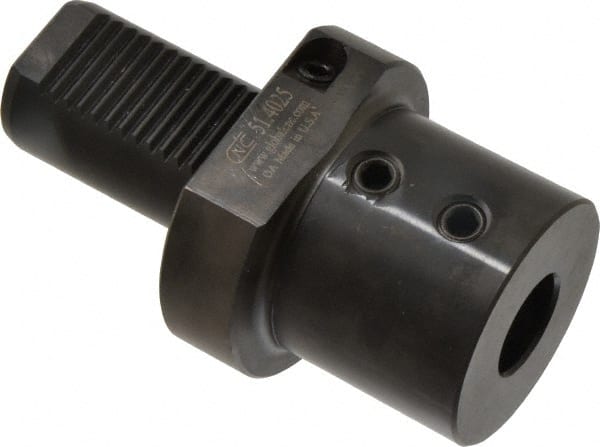 Global CNC Industries - 1" Max Cut, 40mm Shank Diam, VDI Toolholder - 75" Projection, 63mm Nose Diam, For E1, Through Coolant - Exact Tooling