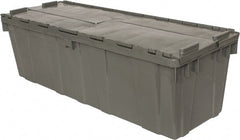 Orbis - 11 Cu Ft, 40 Lb Load Capacity Gray Polyethylene Attached-Lid Container - Stacking, Nesting, 39.3" Long x 14" Wide x 12" High, Lid Included - Exact Tooling