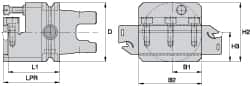 Kennametal - Tool Block Style KM63UT, 26mm Blade Height, 99.75mm OAL, 63mm OAH, Indexable Cutoff Blade Tool Block - 26mm Shank Height, Reversible, Series A2 Cut-Off - Exact Tooling