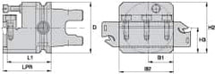 Kennametal - Tool Block Style KM63UT, 26mm Blade Height, 99.75mm OAL, 63mm OAH, Indexable Cutoff Blade Tool Block - 26mm Shank Height, Reversible, Series A2 Cut-Off - Exact Tooling