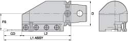 Kennametal - Tool Block Style KM63UT, 32mm Blade Height, 174.5mm OAL, 76.5mm OAH, Indexable Cutoff Blade Tool Block - 32mm Shank Height, Reversible, Series A2 Cut-Off - Exact Tooling