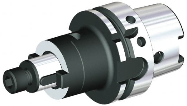 Kennametal - HSK63A Taper Shank 22mm Pilot Diam Shell Mill Holder - 60mm Flange to Nose End Projection, 40mm Nose Diam, DIN Flange Coolant - Exact Tooling