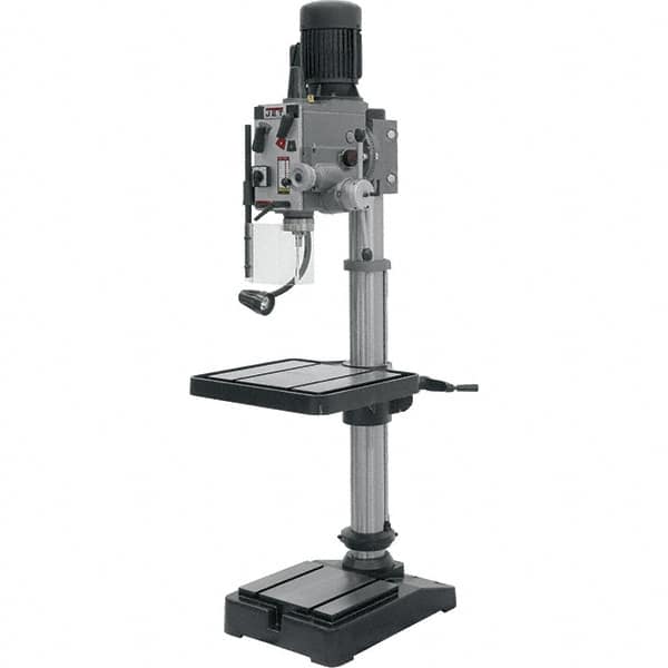 Jet - 20" Swing, Geared Head Drill Press - 12 Speed, 2 hp, Three Phase - Exact Tooling
