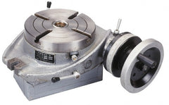 Phase II - 6" Table Diam, Horizontal Rotary Machining Table - 2MT Center Taper, 0.39" T-Slot Width - Exact Tooling