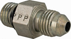 Parker - 1/4" Tube OD, 37° Steel Flared Tube Straight Thread Connector - 7/16 UNF, Flare x SAE-ORB Ends - Exact Tooling