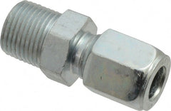 Parker - Metal Flareless Bite Tube Male Connector - 3/8 NPTF - Exact Tooling