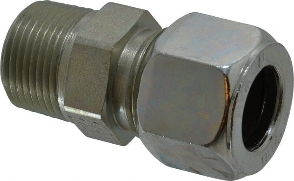 Parker - Metal Flareless Bite Tube Male Connector - 3/4 NPTF - Exact Tooling
