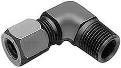 Parker - Metal Flareless Bite Tube Male Elbow - 1/4 NPTF - Exact Tooling