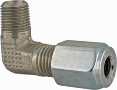 Parker - Metal Flareless Bite Tube Male Elbow - 1/8 NPTF - Exact Tooling