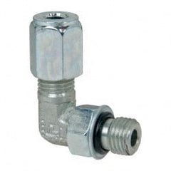 Parker - Metal Flareless Bite Tube Straight Thread Elbow - 7/16-20" Thread - Exact Tooling