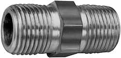Parker - 3/4 x 1/4 Male Thread, Zinc Plated Steel Industrial Pipe Hex Nipple - MNPTF, 5,500 psi - Exact Tooling