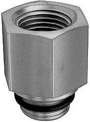 Parker - 3/4-16 Male Thread x 3/8 Female Thread, Zinc Plated Steel Industrial Pipe Adapter - Male Straight Thread O-Ring x Female NPTF, 6,000 psi - Exact Tooling