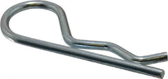 Made in USA - 5/8 to 1" Shaft Diam, 2-15/16" Long, 0.148" Wire Diam, Hair Pin Cotter - MB Grade 2 Spring Steel, Zinc-Plated Finish - Exact Tooling