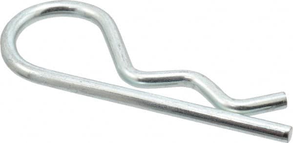 Made in USA - 5/8 to 1" Shaft Diam, 3-1/4" Long, 0.177" Wire Diam, Hair Pin Cotter - MB Grade 2 Spring Steel, Zinc-Plated Finish - Exact Tooling