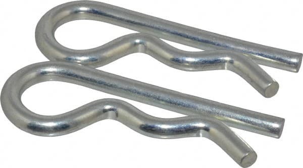 Made in USA - 7/8 to 1" Shaft Diam, 4-1/16" Long, 0.31" Wire Diam, Hair Pin Cotter - MB Grade 2 Spring Steel, Zinc-Plated Finish - Exact Tooling