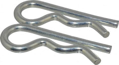 Made in USA - 7/8 to 1" Shaft Diam, 4-1/16" Long, 0.31" Wire Diam, Hair Pin Cotter - MB Grade 2 Spring Steel, Zinc-Plated Finish - Exact Tooling
