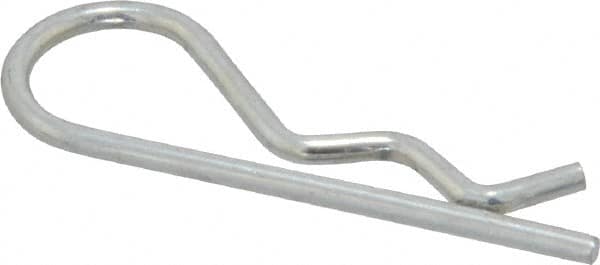 Made in USA - 1/4 to 1/2" Shaft Diam, 1-5/16" Long, 1/16" Wire Diam, Hair Pin Cotter - MB Grade 2 Spring Steel, Zinc-Plated Finish - Exact Tooling