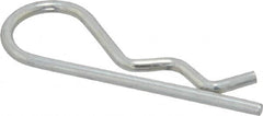 Made in USA - 1/4 to 1/2" Shaft Diam, 1-5/16" Long, 1/16" Wire Diam, Hair Pin Cotter - MB Grade 2 Spring Steel, Zinc-Plated Finish - Exact Tooling