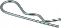 Made in USA - 3/8 to 1/2" Shaft Diam, 1-9/16" Long, 1/16" Wire Diam, Hair Pin Cotter - MB Grade 2 Spring Steel, Zinc-Plated Finish - Exact Tooling